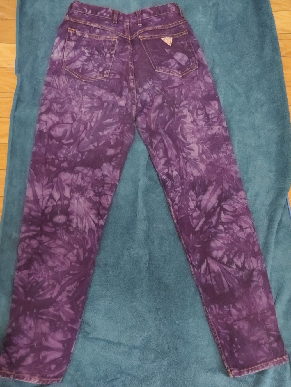 Purple With Floral Design, Guess  Women's Jeans 29, Retro